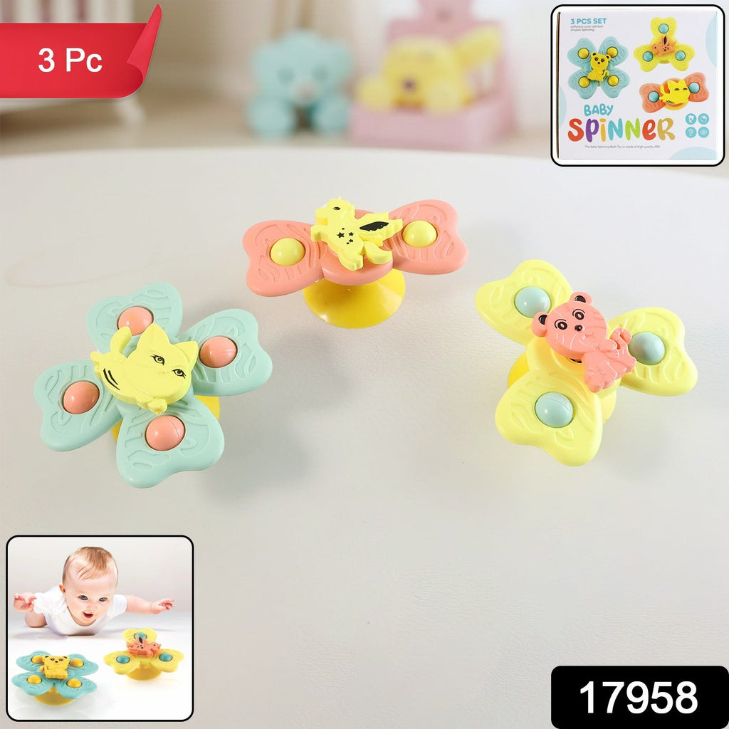 Three-piece Baby Spinner Toy Set for sensory and motor skill play