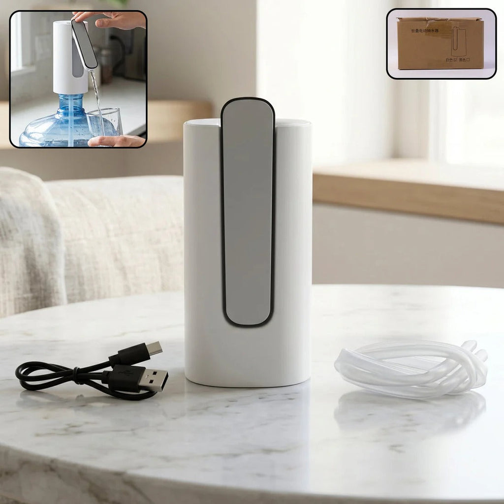 Foldable Electric Water Dispenser Pump USB Rechargeable for Bottles (1 Pc)