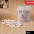 200-piece cotton ear buds set with soft tips and storage jar