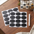 Oval chalkboard sticker labels with marker pen, reusable jar labels (1 set)
