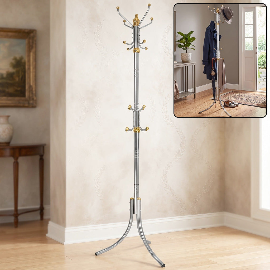 Metal floor standing coat rack