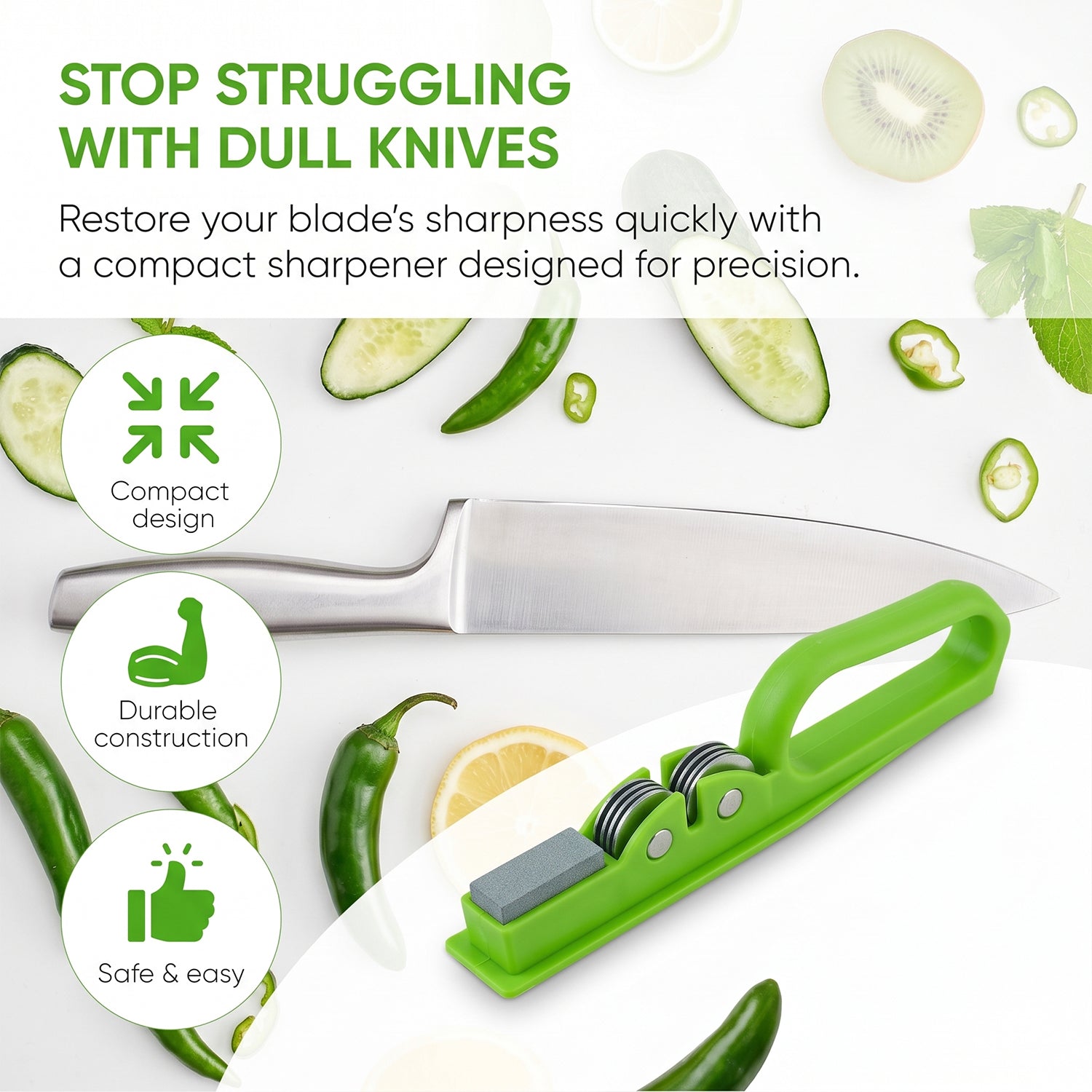 Easy to use blade sharpener with secure grip
