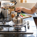 Gas stove burner stand, stainless steel wok support ring and trivet (1 pc)