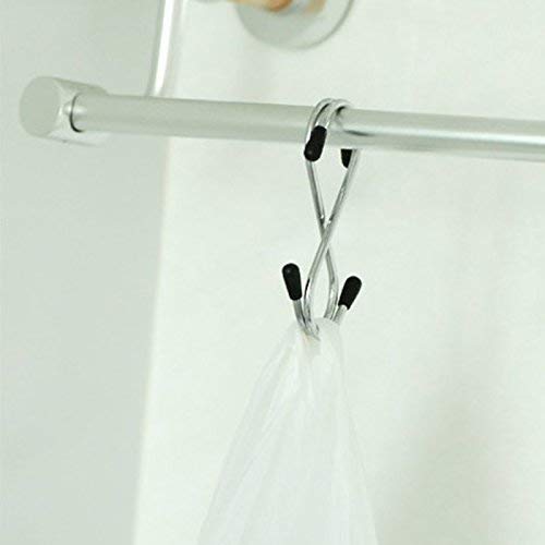 Set of 5 stainless steel S-hooks for home organization.