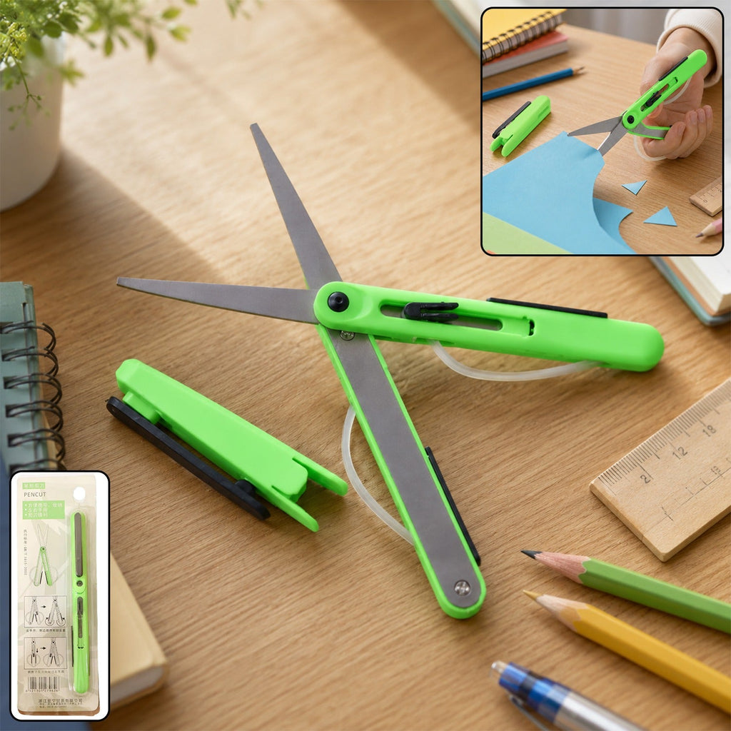 School Craft Scissors Pen Shape Portable Safety Cutter for Kids () front view for daily kitchen use