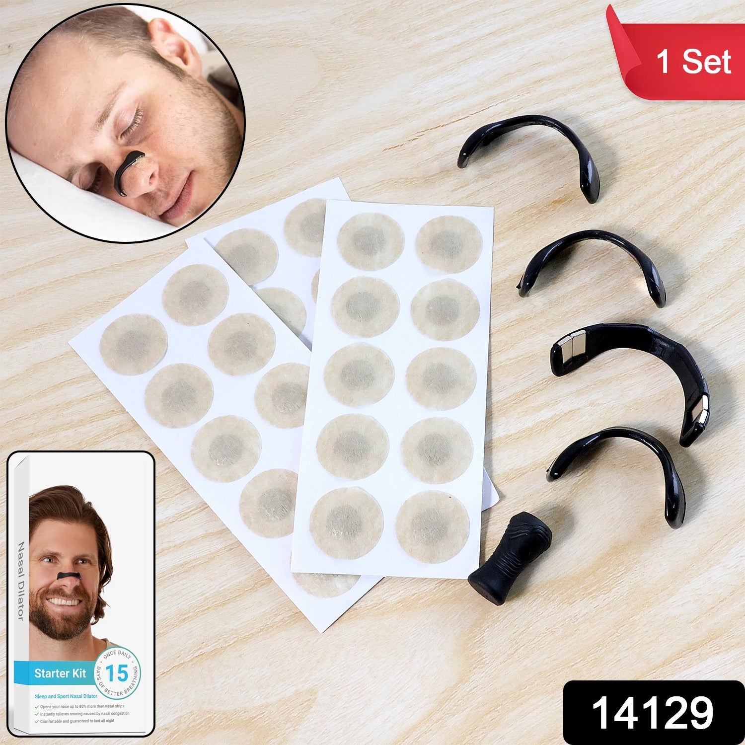 Close-up view of flexible nasal strip material for nasal airflow improvement