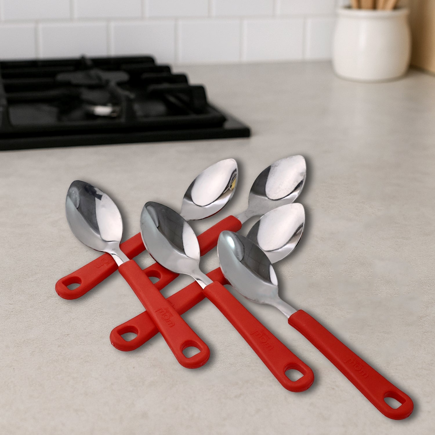 Multi-piece baby feeding spoon set perfect for family meals and travel