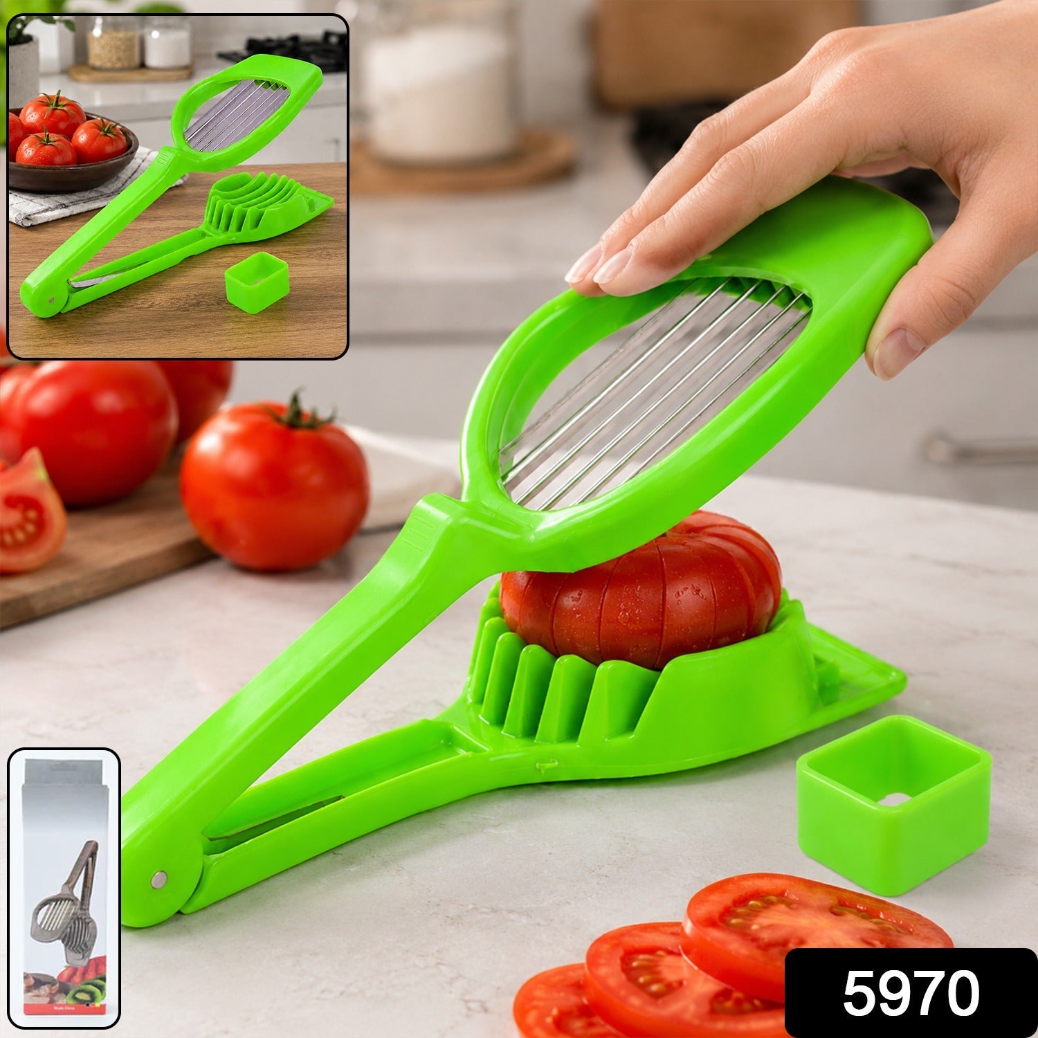 Tomato and Strawberry Slicer, 7 Steel Blade Fruit and Vegetable Cutter (1 Pc)