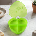 Heart-shaped 4-compartment pill organizer with keychain