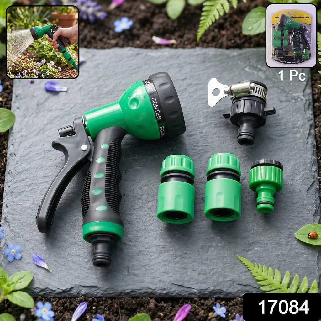 Ergonomic garden water spray gun with quick connect hose fittings