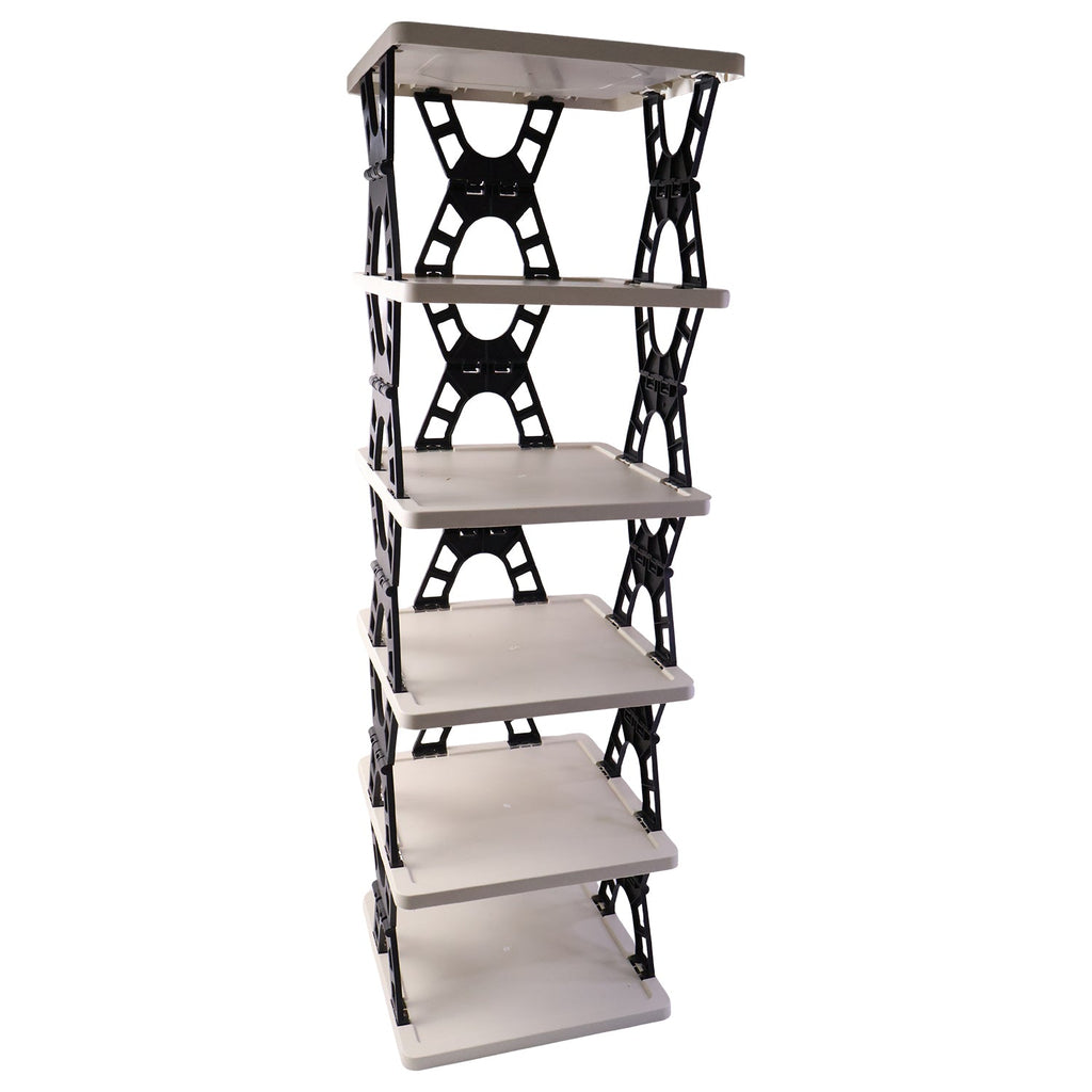 Heavy-duty stable foldable 6 shelf storage rack