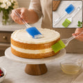 Cake Pastry Brush and Spatula Set, Silicone Baking Brush for Cakes (1 Set)