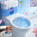 White peach fragrance toilet bowl cleaning block for automatic tank cleaning.