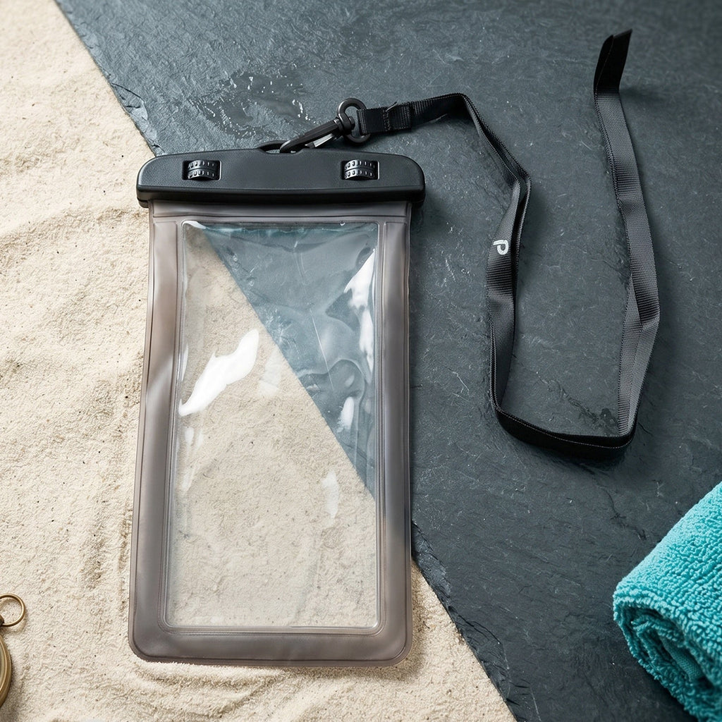 Close-up of waterproof pouch's sealing mechanism