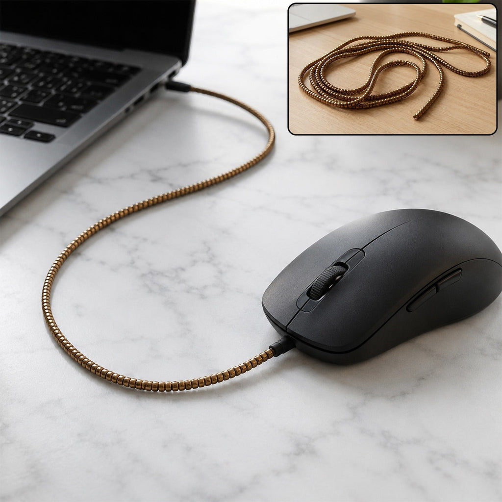 Spiral Cable Protector Sleeve for Mouse Cable, Flexible Cord Saver Wrap (1 Pc)
