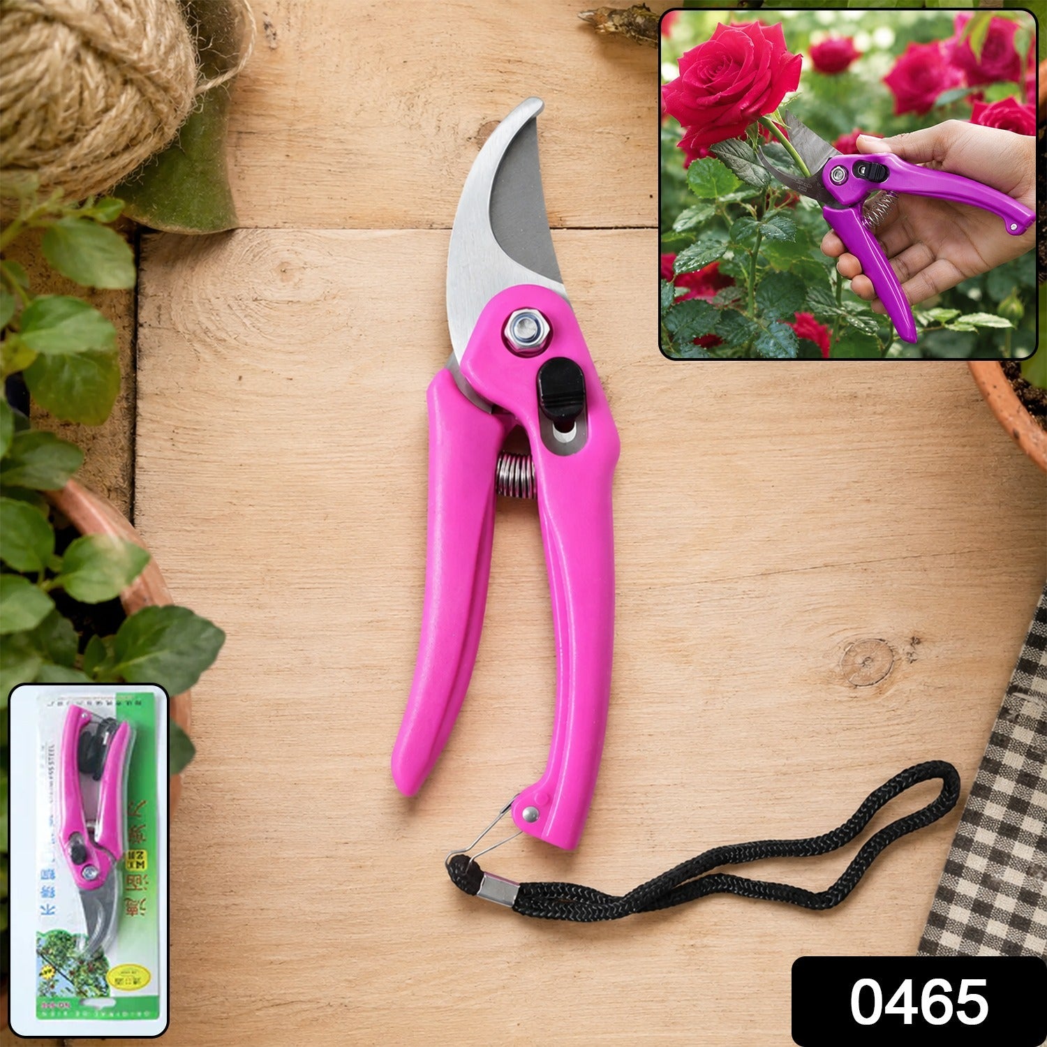 Flower Cutter Garden Scissors Stainless Steel Pruner Soft Grip (1 Pc)