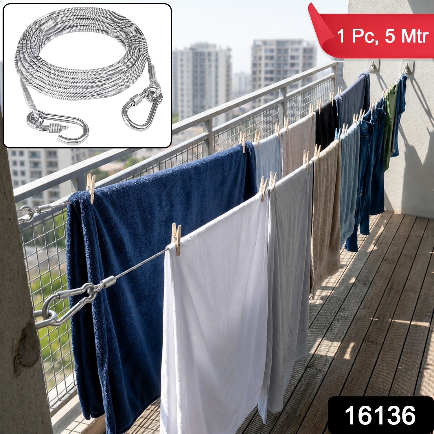 Steel wire rope clothesline pack