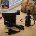 Electric air pump inflator deflator with three nozzles for various inflatables.