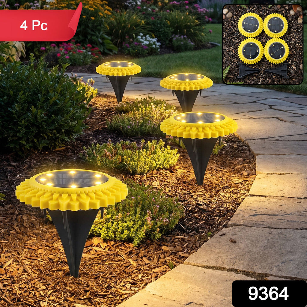 Garden Solar Light 4 Pc Sunflower Waterproof LED Pathway Stake Light (4 Pc Set)