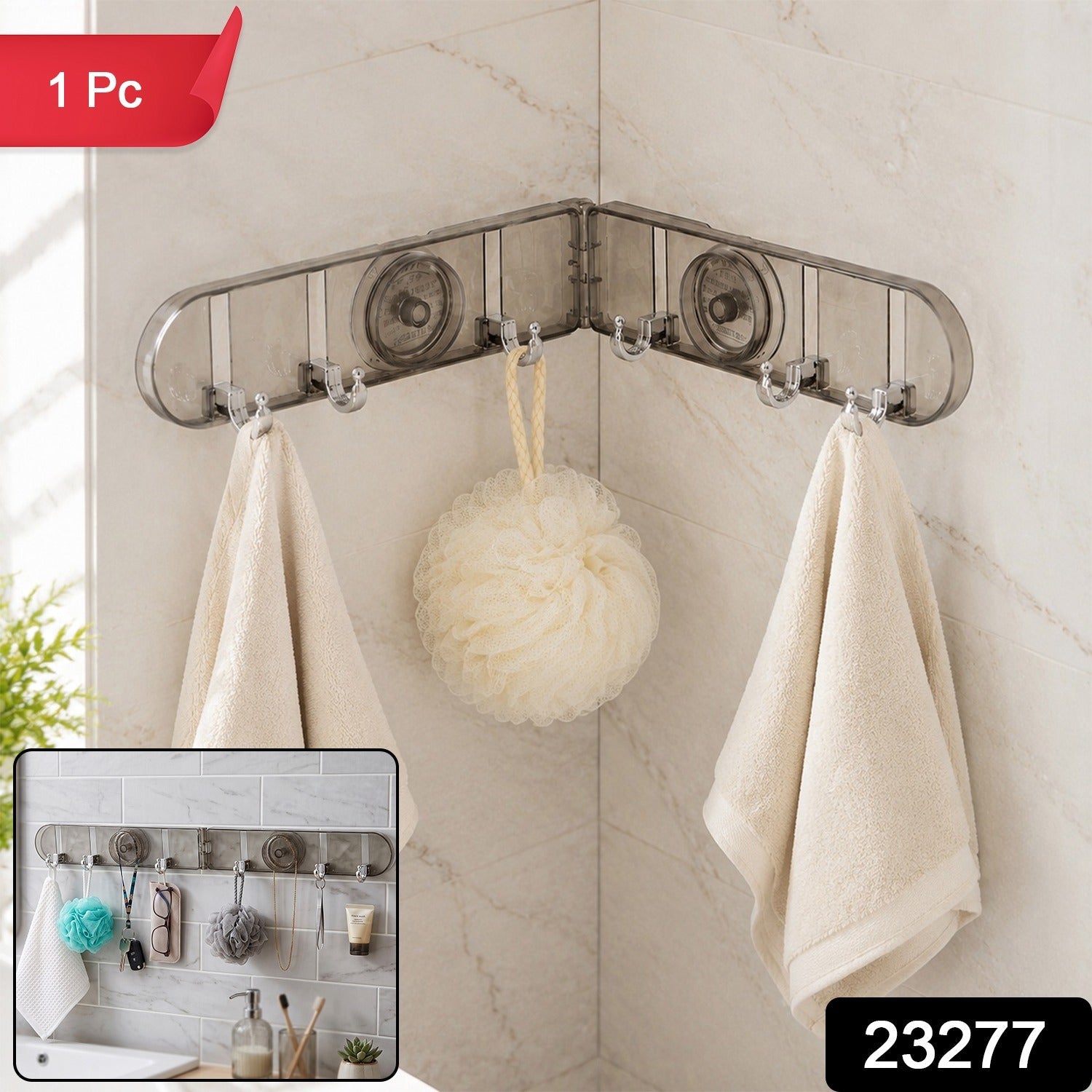 Suction cup wall hook rack