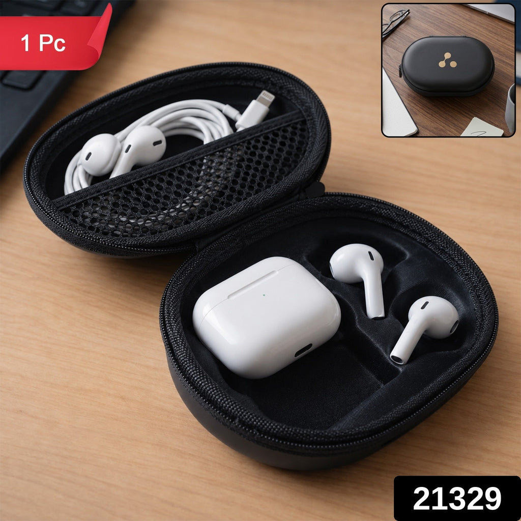 Mix Design Hard Shell Bluetooth Earbuds Protective Case with Zipper (1 Pc)