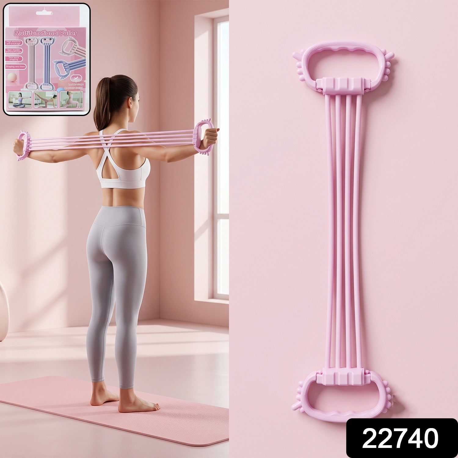 3 tube chest expander for strengthening arms, chest and shoulders