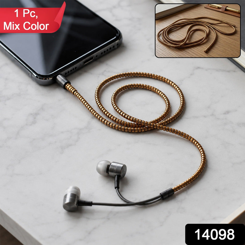 Spiral Cable Protector Sleeve for Earphone Cable, Flexible Cord Saver Wrap (1 Pc)