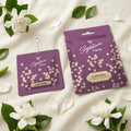 Gardenia air freshener sachet with floral design hanging indoors.