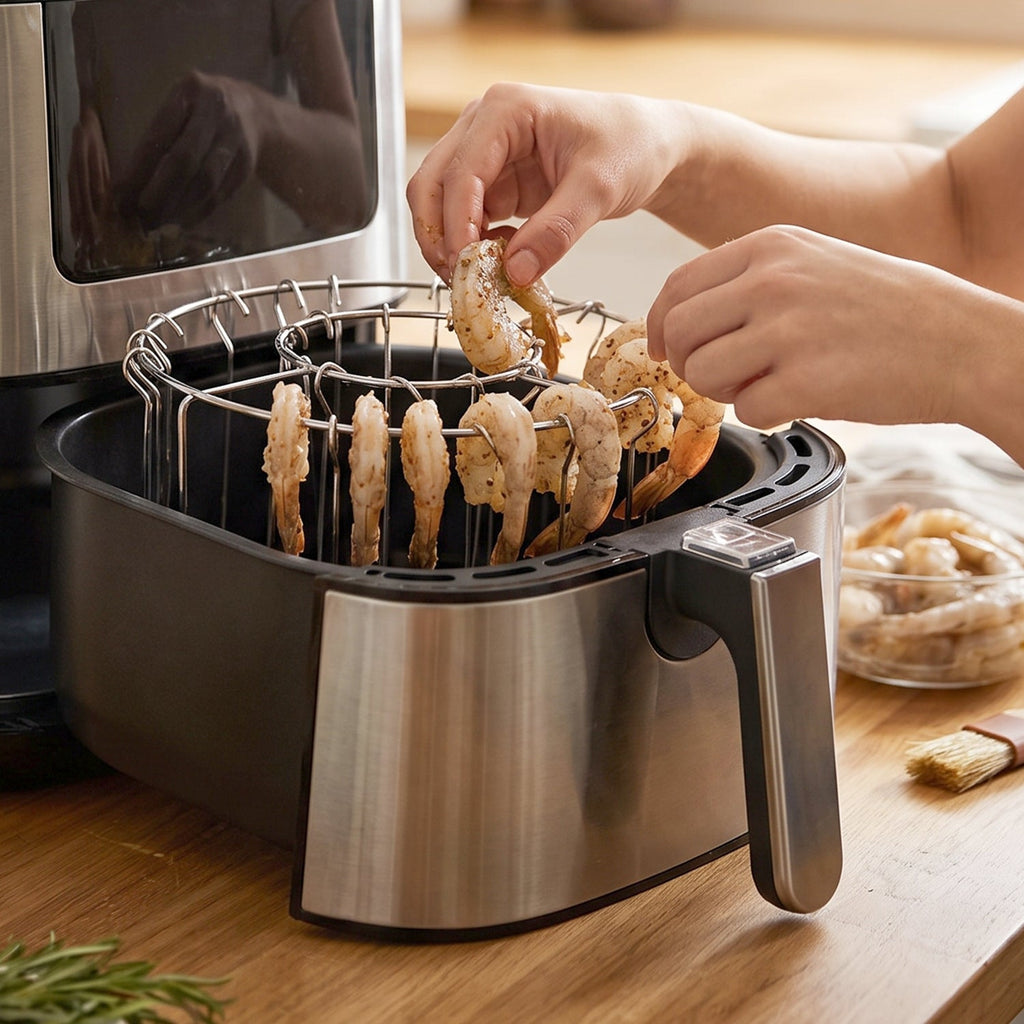 Air fryer kebab holder for tikka, paneer and vegetables