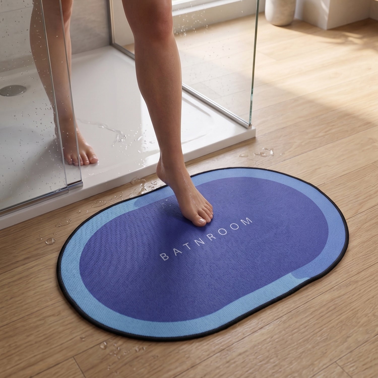 Anti slip shower mat for wet bathroom floors