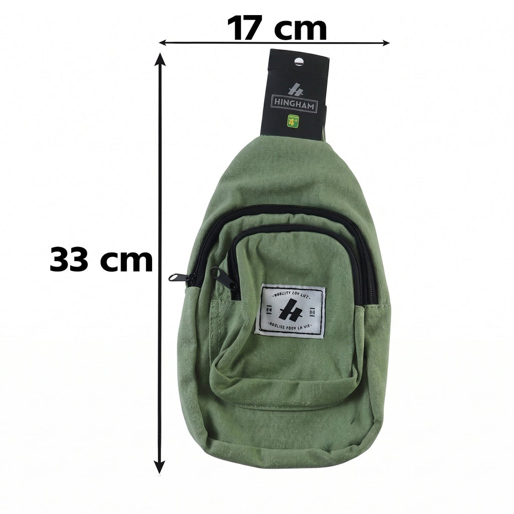 Kids Multi Pocket Sling Crossbody Chest Bag Canvas Bag for Little Boys Girls (1 Pc)