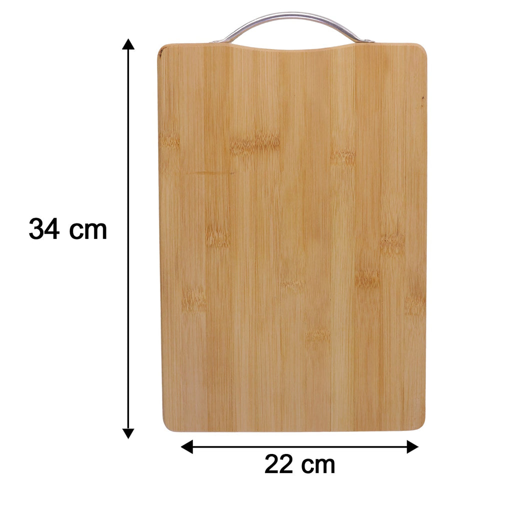 Durable cutting board with bamboo spatula, spoon and turner