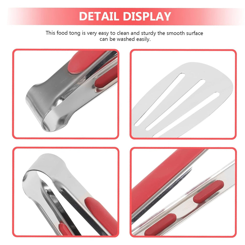 Practical kitchen food pickup tongs featuring a comfortable anti slip grip.