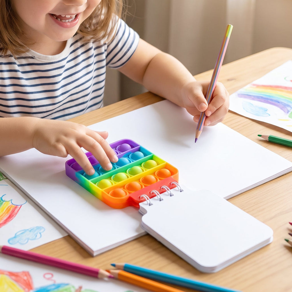 Fidget notebook rainbow colors