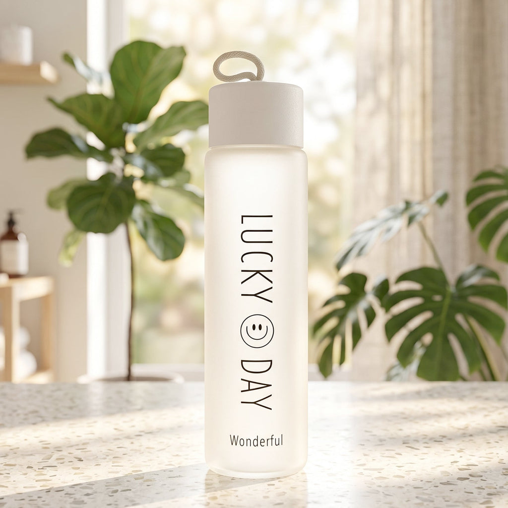 Frosted bottle office desk use