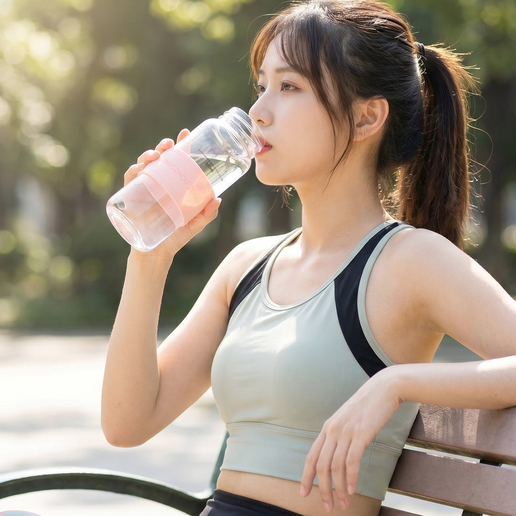 Reusable glass water bottle with non slip silicone cover