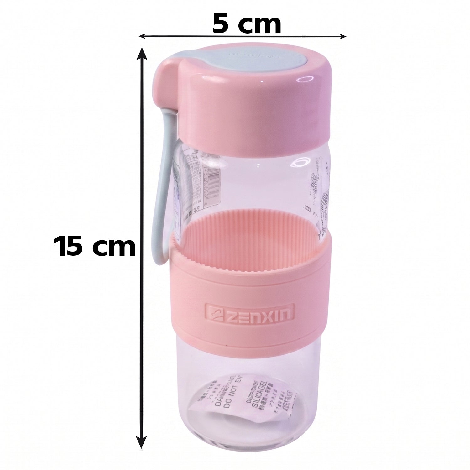 Eco friendly glass water bottle with silicone sleeve, 230ml