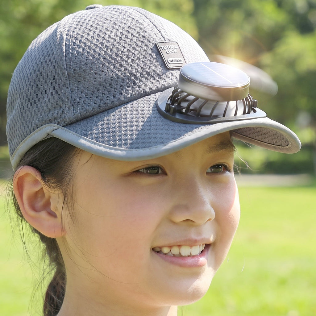 Cooling sun hat with fan for hiking, fishing and travel