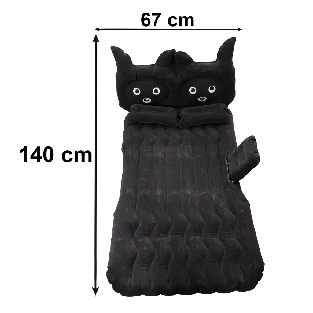 Folded car air mattress for compact storage