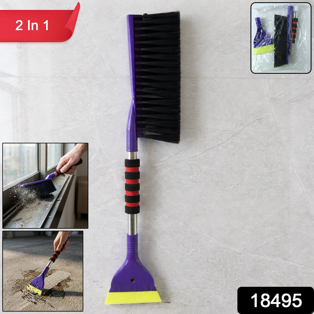 Heavy-duty multipurpose cleaning brush with scraper for deep cleaning home improvement