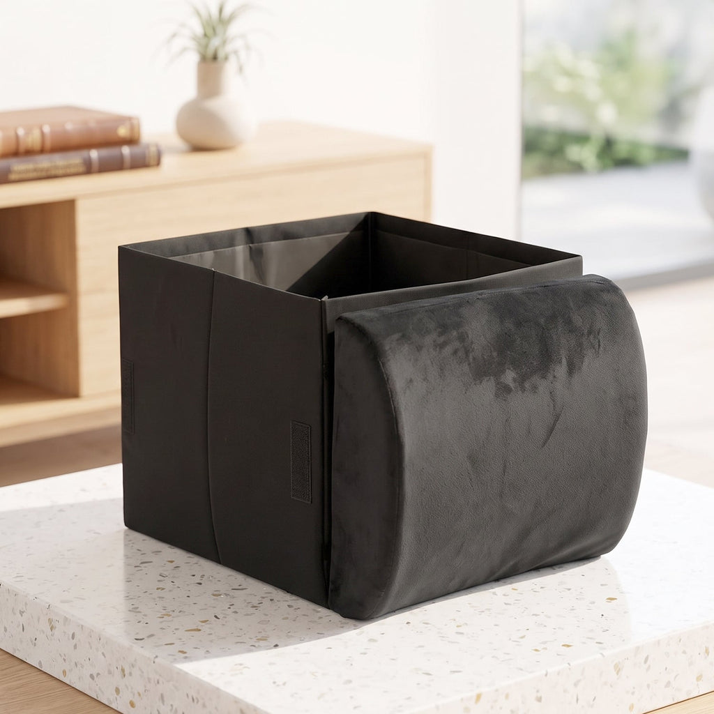 Durable foldable car storage box with cup holders