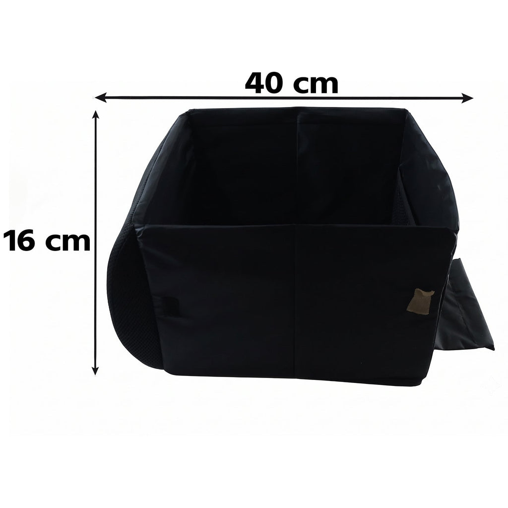 Car seat gap storage organizer with armrest support