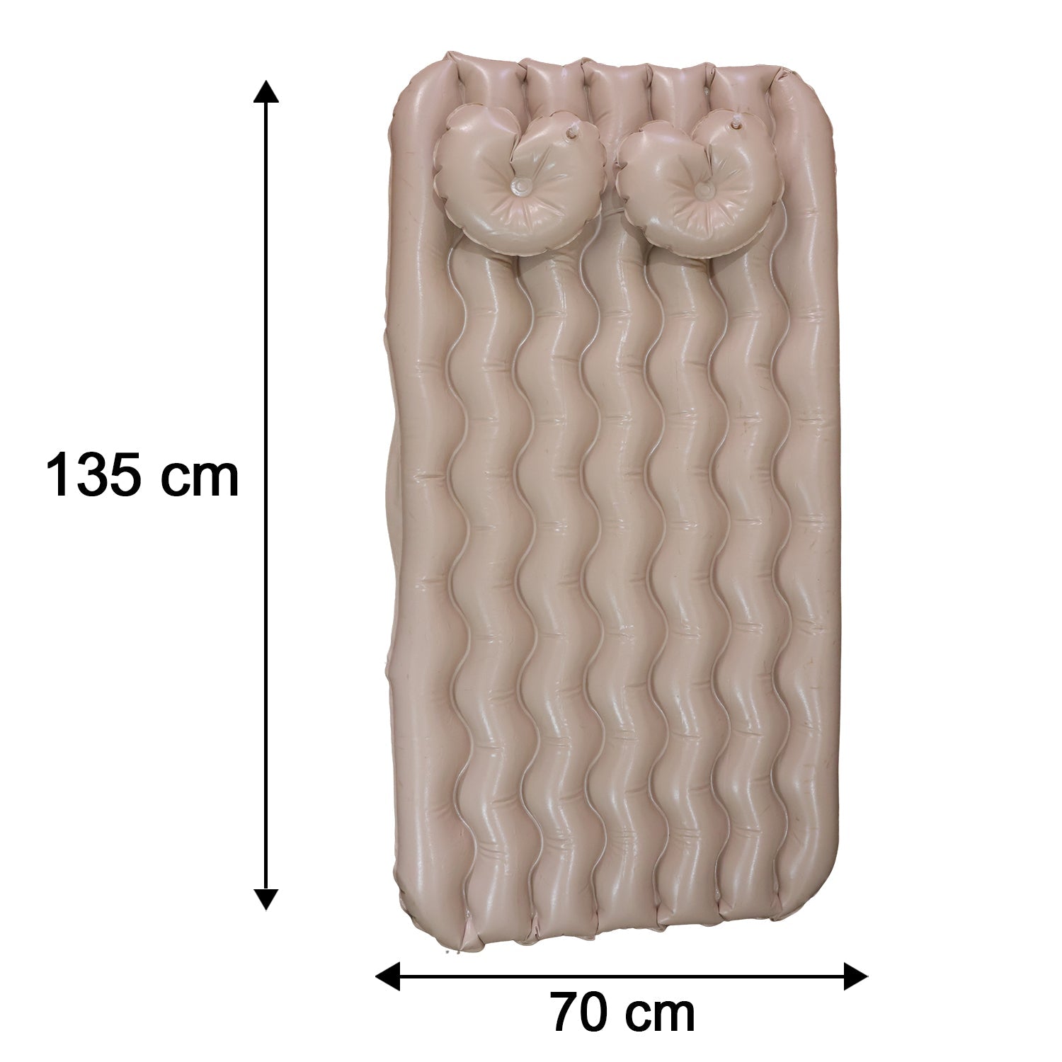 Detailed size chart for the car air mattress dimensions.