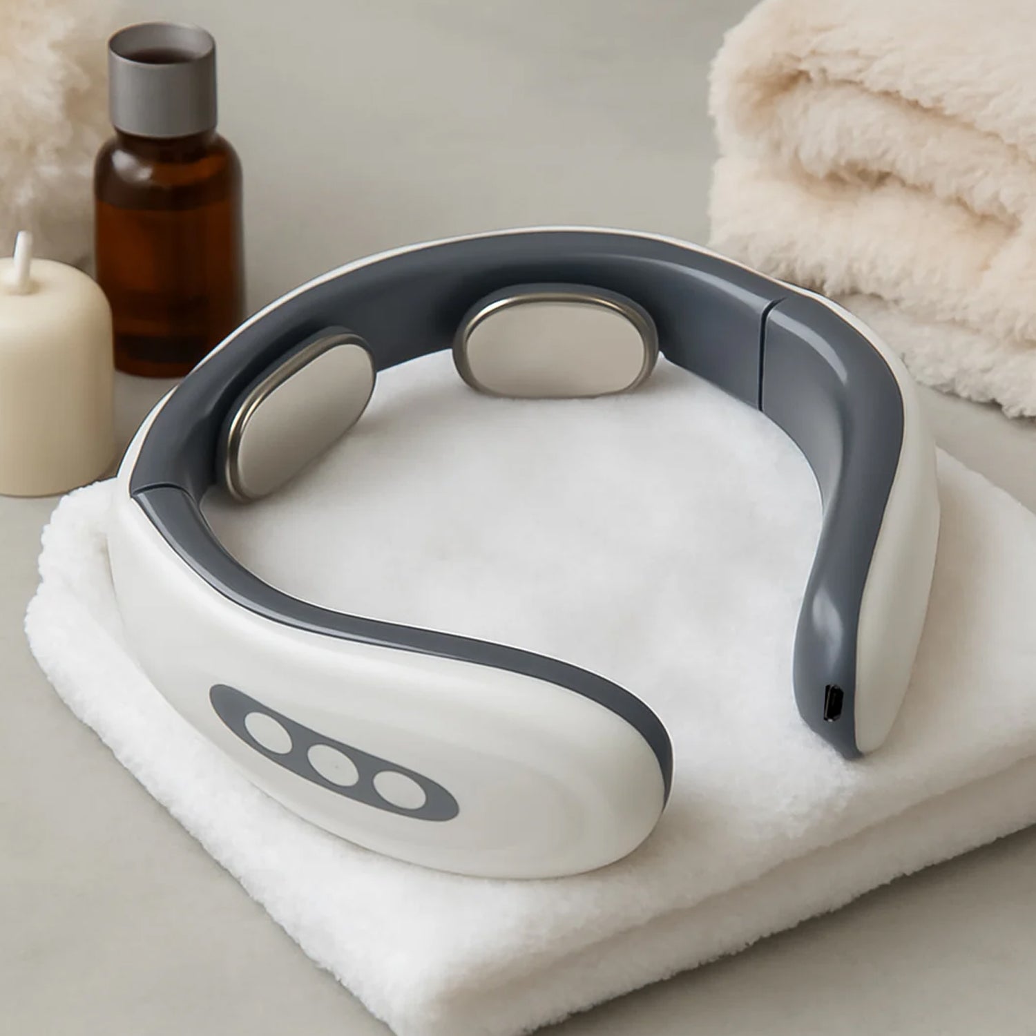 Rechargeable electric neck massage device for tension and stiffness