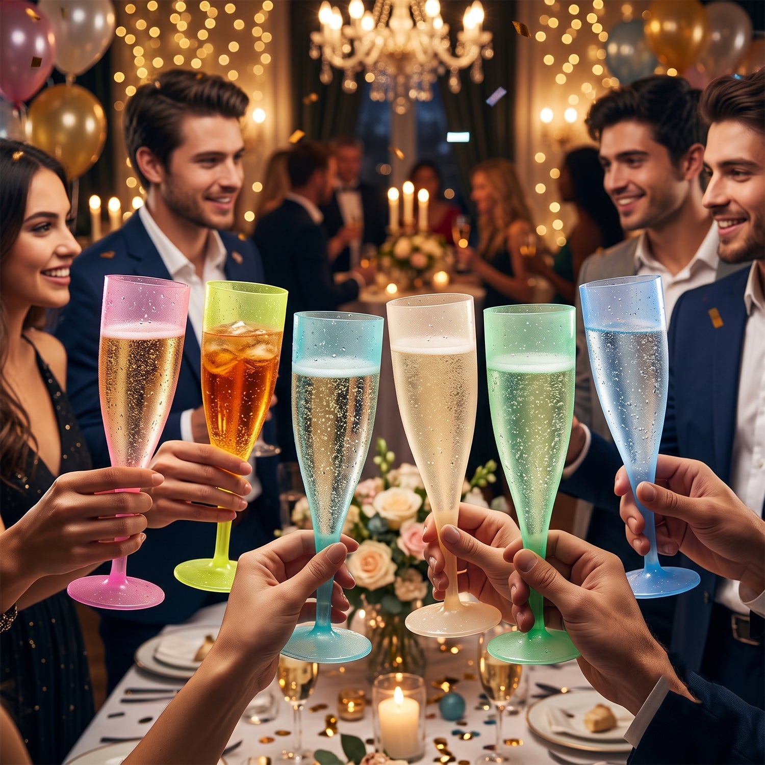 Lightweight plastic wine glass set for indoor and outdoor parties