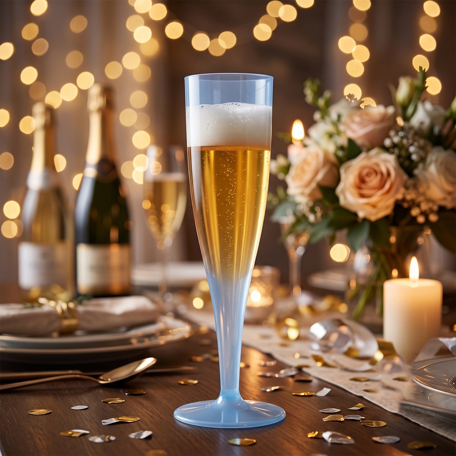 Reusable champagne flute set for toasts and festive occasions