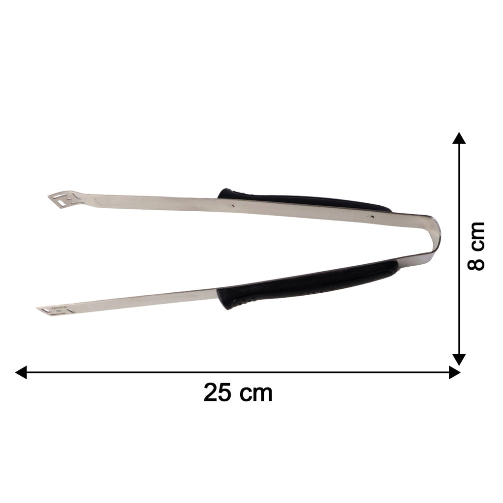 Compact stainless steel kitchen chimta tongs with smooth finish