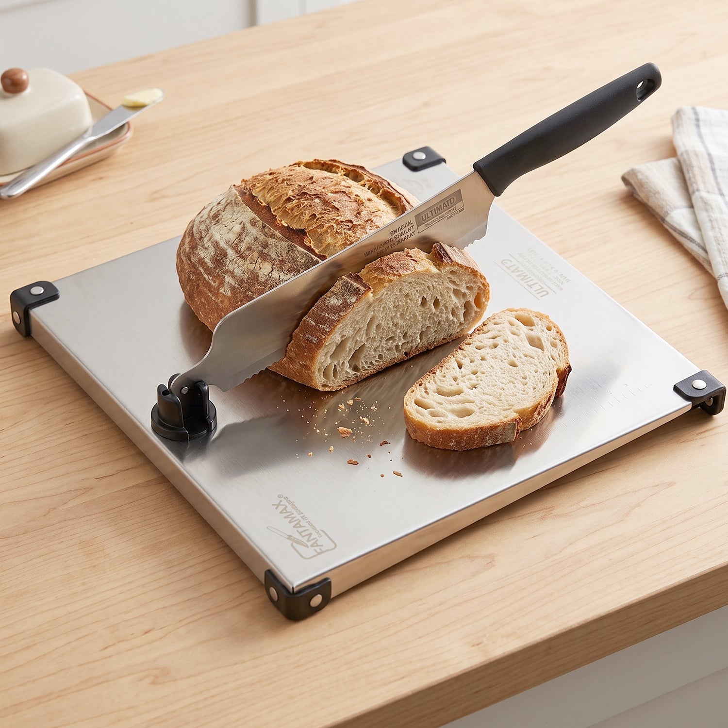 Stainless Steel 2 in 1 Cut and Chop Board with Knife and Sharpener (1 Set) view 4