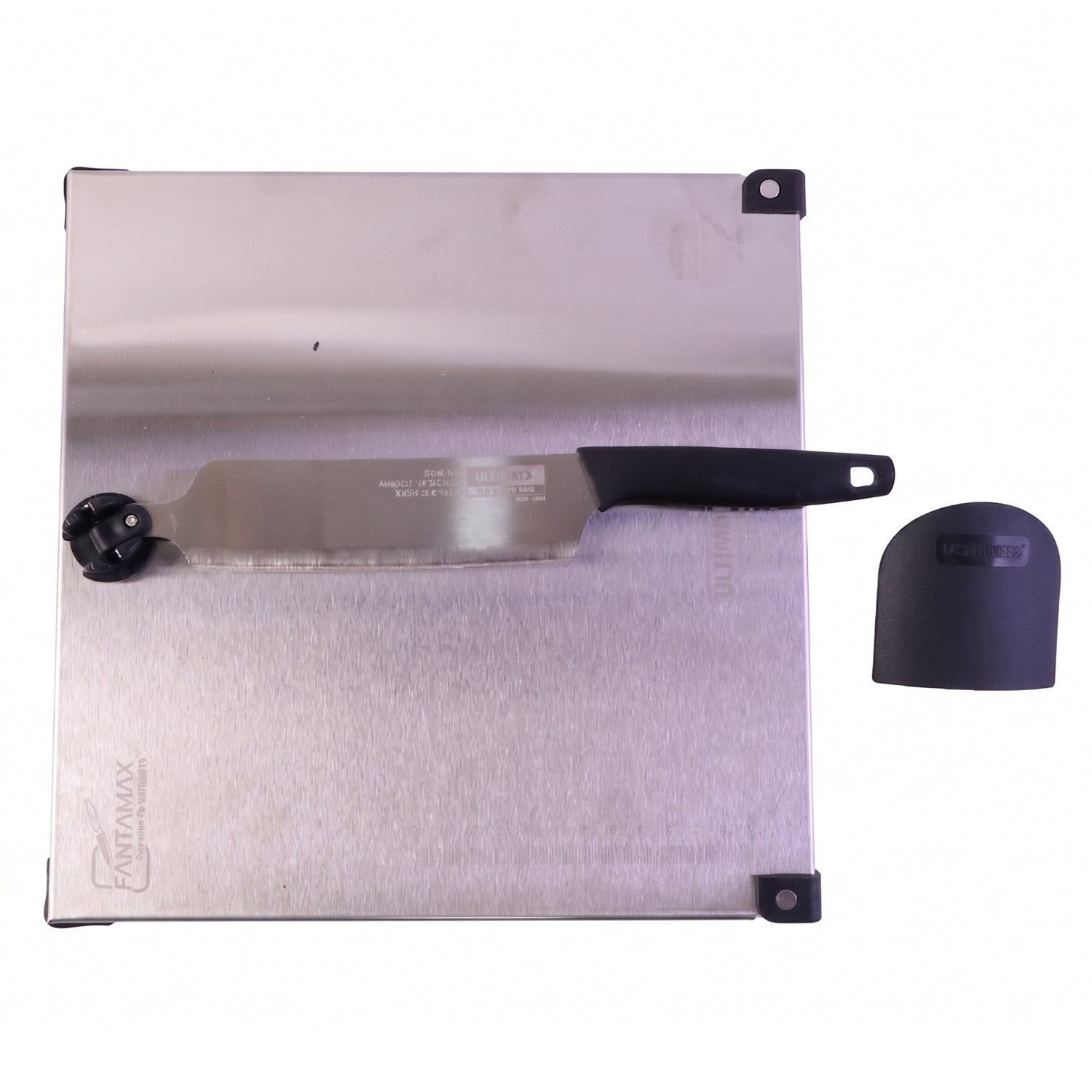Stainless Steel 2 in 1 Cut and Chop Board with Knife and Sharpener (1 Set) view 5