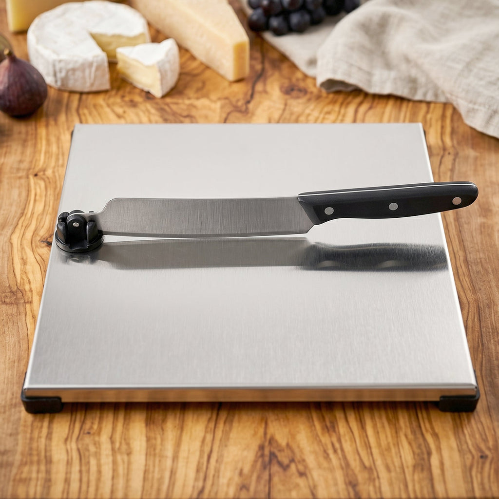 Stainless Steel 2 In 1 Cutting and Chopping Board with Built In Knife (1 Set) view 7